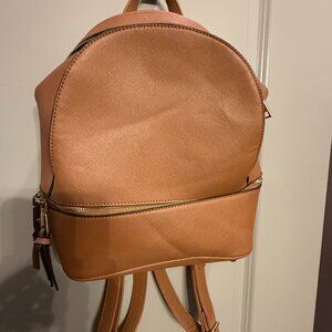 La Terre Backpack Women’s Brown Leather Adjustable Strap Outdoor Travel College